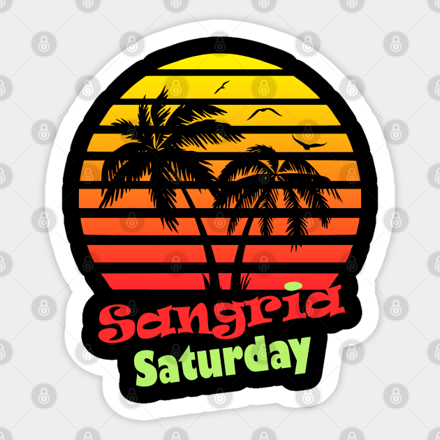 Sangria Saturday 80s Sunset Sticker by Nerd_art